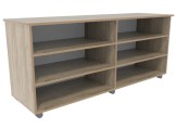 Verrijdbare kast laag B176 x H80 cm met 6 vakken Grey Craft Oak Tangara Groothandel16